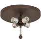 Meyda Lighting Reeds & Cattails 22" 4-Light Cafe Noir Flush Mount Light With Amber Mica Shade Glass