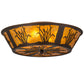 Meyda Lighting Reeds & Cattails 22" 4-Light Cafe Noir Flush Mount Light With Amber Mica Shade Glass