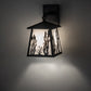 Meyda Lighting Reeds & Cattails 7" Black On Brass Hanging Wall Sconce With White Shade Glass