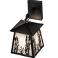 Meyda Lighting Reeds & Cattails 7" Black On Brass Hanging Wall Sconce With White Shade Glass