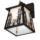 Meyda Lighting Reeds & Cattails 7" Black On Brass Hanging Wall Sconce With White Shade Glass