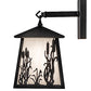 Meyda Lighting Reeds & Cattails 7" Black On Brass Hanging Wall Sconce With White Shade Glass