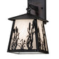 Meyda Lighting Reeds & Cattails 7" Black On Brass Hanging Wall Sconce With White Shade Glass