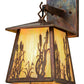 Meyda Lighting Reeds & Cattails 7" Vintage Copper Hanging Wall Sconce With Beige Iridescent Shade Glass