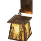 Meyda Lighting Reeds & Cattails 7" Vintage Copper Hanging Wall Sconce With Beige Iridescent Shade Glass