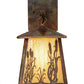 Meyda Lighting Reeds & Cattails 7" Vintage Copper Hanging Wall Sconce With Beige Iridescent Shade Glass