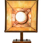 Meyda Lighting Reeds & Cattails 7" Vintage Copper Hanging Wall Sconce With Beige Iridescent Shade Glass
