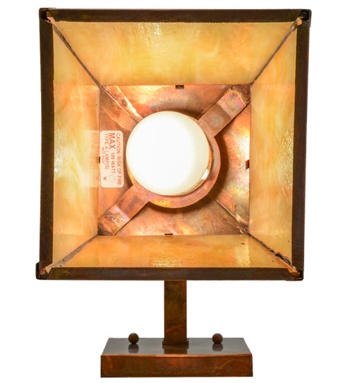 Meyda Lighting Reeds & Cattails 7" Vintage Copper Hanging Wall Sconce With Beige Iridescent Shade Glass