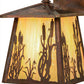Meyda Lighting Reeds & Cattails 7" Vintage Copper Hanging Wall Sconce With Beige Iridescent Shade Glass
