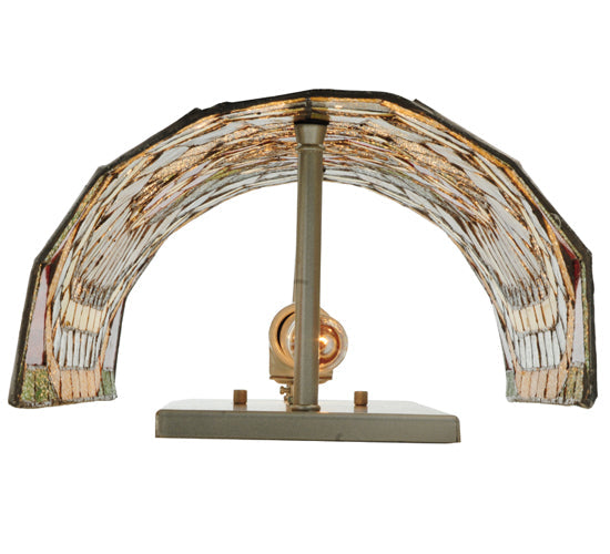 Meyda Lighting Regal Splendor 11" 2-Light Nickel Wall Sconce With Multi-Colored Shade Glass