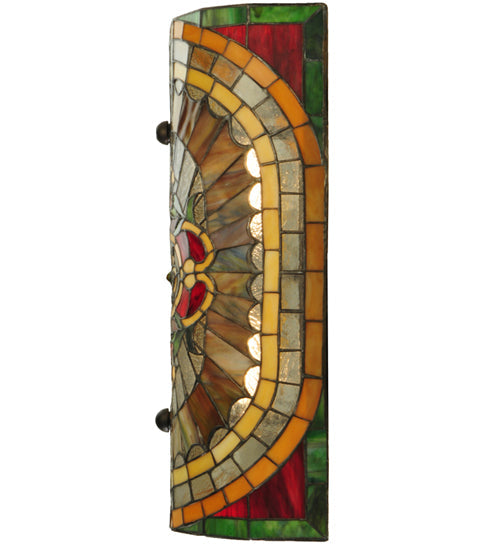 Meyda Lighting Regal Splendor 11" 4-Light Nickel Wall Sconce With Multi-Colored Shade Glass