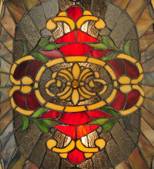 Meyda Lighting Regal Splendor 11" 4-Light Nickel Wall Sconce With Multi-Colored Shade Glass