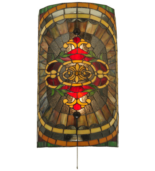 Meyda Lighting Regal Splendor 11" 4-Light Nickel Wall Sconce With Multi-Colored Shade Glass