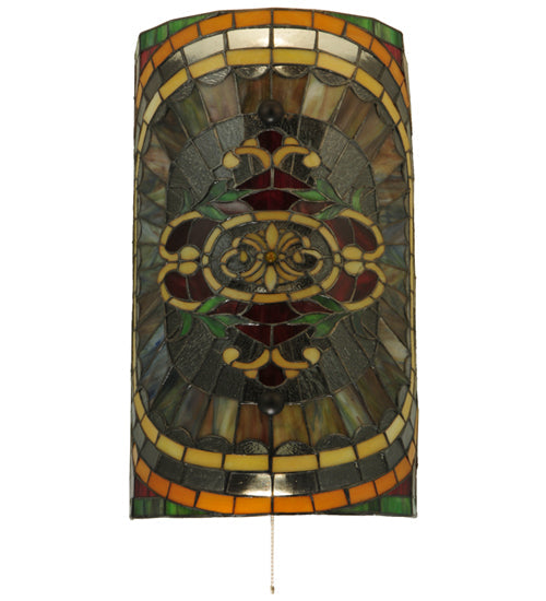 Meyda Lighting Regal Splendor 11" 4-Light Nickel Wall Sconce With Multi-Colored Shade Glass