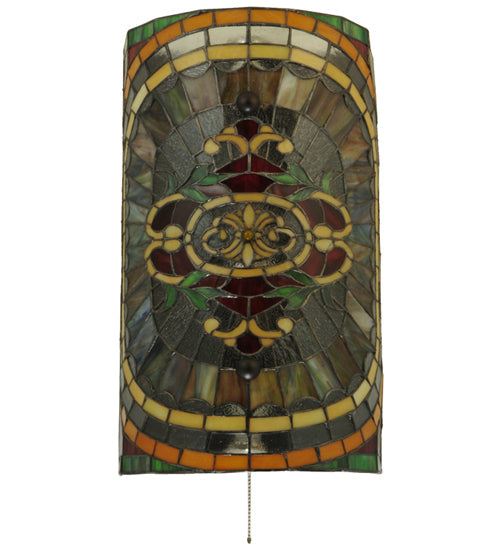Meyda Lighting Regal Splendor 11" 4-Light Nickel Wall Sconce With Multi-Colored Shade Glass