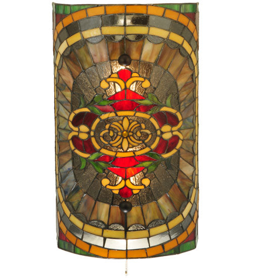 Meyda Lighting Regal Splendor 11" 4-Light Nickel Wall Sconce With Multi-Colored Shade Glass