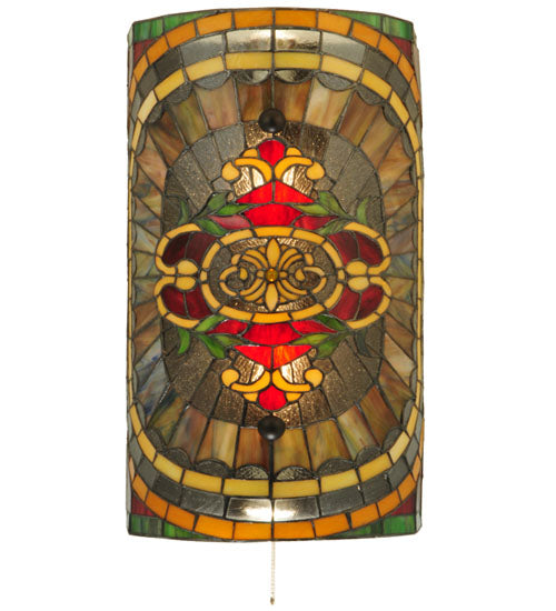 Meyda Lighting Regal Splendor 11" 4-Light Nickel Wall Sconce With Multi-Colored Shade Glass