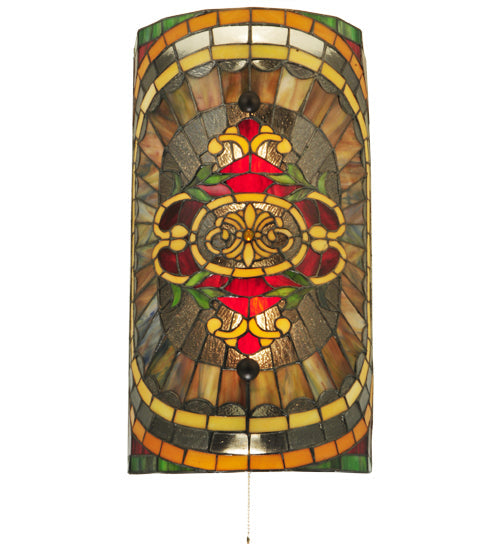 Meyda Lighting Regal Splendor 11" 4-Light Nickel Wall Sconce With Multi-Colored Shade Glass