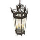 Meyda Lighting Regency 14" 4-Light Golden Bronze Pendant Light With Clear Seeded Shade Glass
