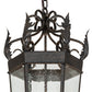 Meyda Lighting Regency 14" 4-Light Golden Bronze Pendant Light With Clear Seeded Shade Glass