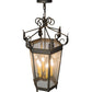 Meyda Lighting Regency 20" 6-Light French Bronze Pendant Light With Clear Seeded Shade Glass