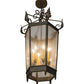 Meyda Lighting Regency 20" 6-Light French Bronze Pendant Light With Clear Seeded Shade Glass