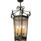 Meyda Lighting Regency 20" 6-Light French Bronze Pendant Light With Clear Seeded Shade Glass