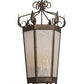 Meyda Lighting Regency 20" 6-Light Golden Bronze Pendant Light With Frosted Clear Seeded Shade Glass