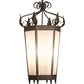 Meyda Lighting Regency 20" 6-Light Golden Bronze Pendant Light With Frosted Clear Seeded Shade Glass