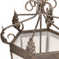 Meyda Lighting Regency 20" 6-Light Golden Bronze Pendant Light With Frosted Clear Seeded Shade Glass