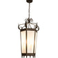 Meyda Lighting Regency 20" 6-Light Golden Bronze Pendant Light With Frosted Clear Seeded Shade Glass