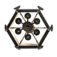 Meyda Lighting Regency 20" 6-Light Oxidized Steel Pendant Light With Ivory Faux Candlelight