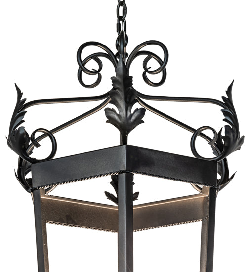 Meyda Lighting Regency 20" 6-Light Oxidized Steel Pendant Light With Ivory Faux Candlelight