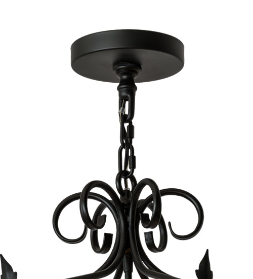 Meyda Lighting Regency 21" 6-Light Blackwash Pendant Light With Clear Seeded Shade Glass
