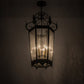 Meyda Lighting Regency 21" 6-Light Blackwash Pendant Light With Clear Seeded Shade Glass