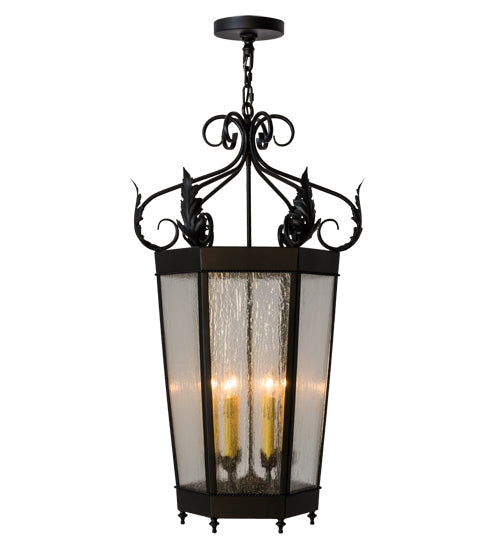 Meyda Lighting Regency 21" 6-Light Blackwash Pendant Light With Clear Seeded Shade Glass