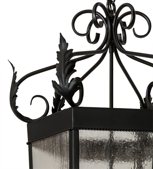Meyda Lighting Regency 21" 6-Light Blackwash Pendant Light With Clear Seeded Shade Glass