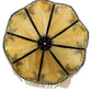 Meyda Lighting Regina 19" Craftsman Brown Highlighted Frame With Beige Art Glass & Fringed Shade