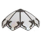 Meyda Lighting Regina 19" Craftsman Brown Highlighted Frame With White Opal Art Shade Glass