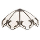 Meyda Lighting Regina 19" Craftsman Brown Highlighted Frame With White Opal Art Shade Glass