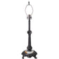 Meyda Lighting Regina 30" Craftsman Brown Table Lamp With White Iridescent Art Shade Glass