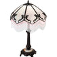 Meyda Lighting Regina 30" Craftsman Brown Table Lamp With White Iridescent Art Shade Glass