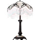 Meyda Lighting Regina 30" Craftsman Brown Table Lamp With White Iridescent Art Shade Glass