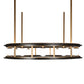 Meyda Lighting Reginald 86" LED Gold Matte & Weathered Brass Pendant Light With White Opal Shade Glass