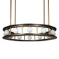 Meyda Lighting Reginald 86" LED Gold Matte & Weathered Brass Pendant Light With White Opal Shade Glass