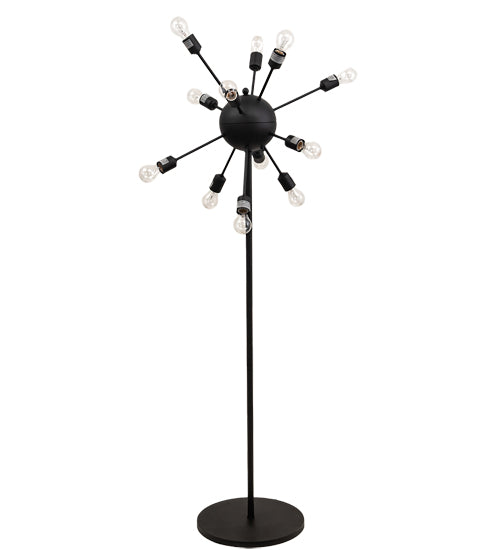 Meyda Lighting Relek 28"W x 71"H 12-Light Textured Black Floor Lamp