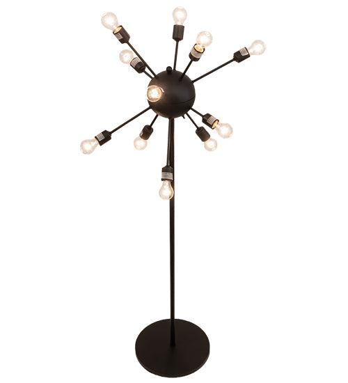 Meyda Lighting Relek 28"W x 71"H 12-Light Textured Black Floor Lamp