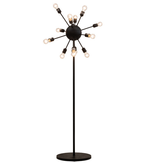 Meyda Lighting Relek 28"W x 71"H 12-Light Textured Black Floor Lamp