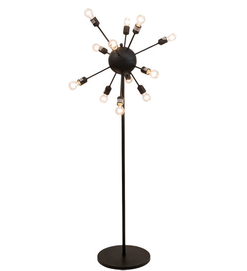 Meyda Lighting Relek 28"W x 71"H 12-Light Textured Black Floor Lamp