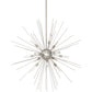 Meyda Lighting Relek 48" LED Satin Titanium Gold Pendant Light With Clear Crystal Idalight Shade